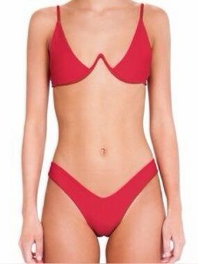 Bamba Red V-Front Underwire Bikini Set